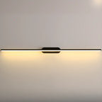 Luminaire de salle de bain LED minimaliste noir, fin et droit en métal, avec éclairage LED.