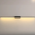 Luminaire de salle de bain LED minimaliste noir, fin et droit en métal, avec éclairage LED.