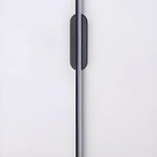 Luminaire de salle de bain LED minimaliste noir, fin et droit en métal, avec éclairage LED.