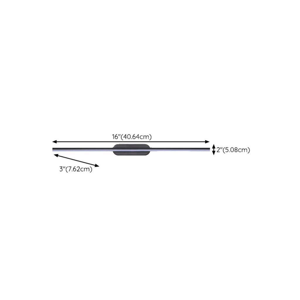 Luminaire de salle de bain LED minimaliste noir, fin et droit en métal, avec éclairage LED.