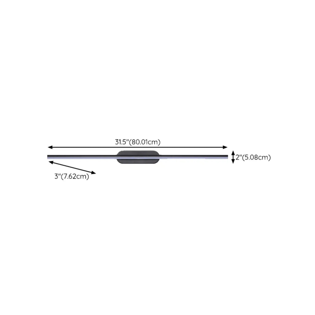 Luminaire de salle de bain LED minimaliste noir, fin et droit en métal, avec éclairage LED.