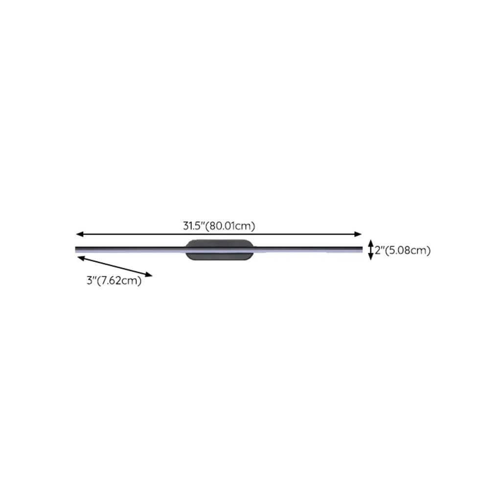 Luminaire de salle de bain LED minimaliste noir, fin et droit en métal, avec éclairage LED.