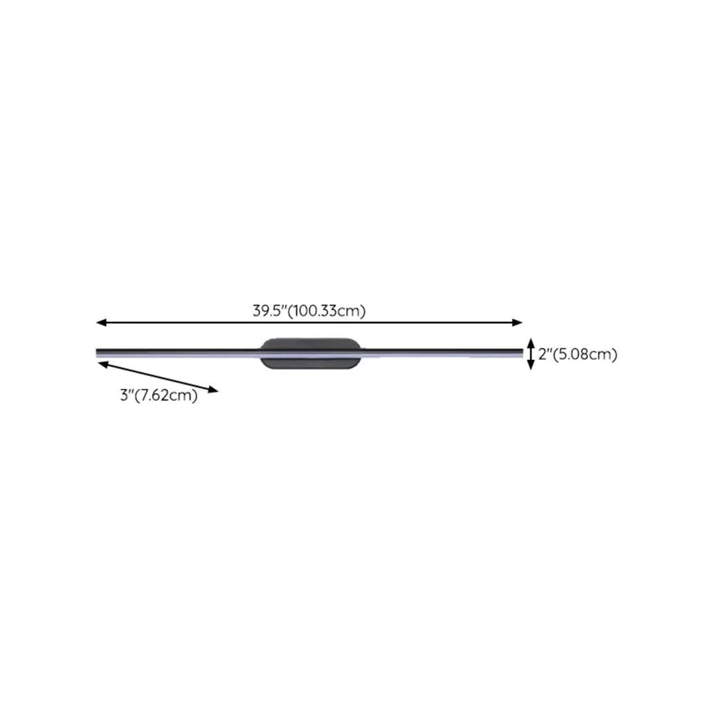 Luminaire de salle de bain LED minimaliste noir, fin et droit en métal, avec éclairage LED.