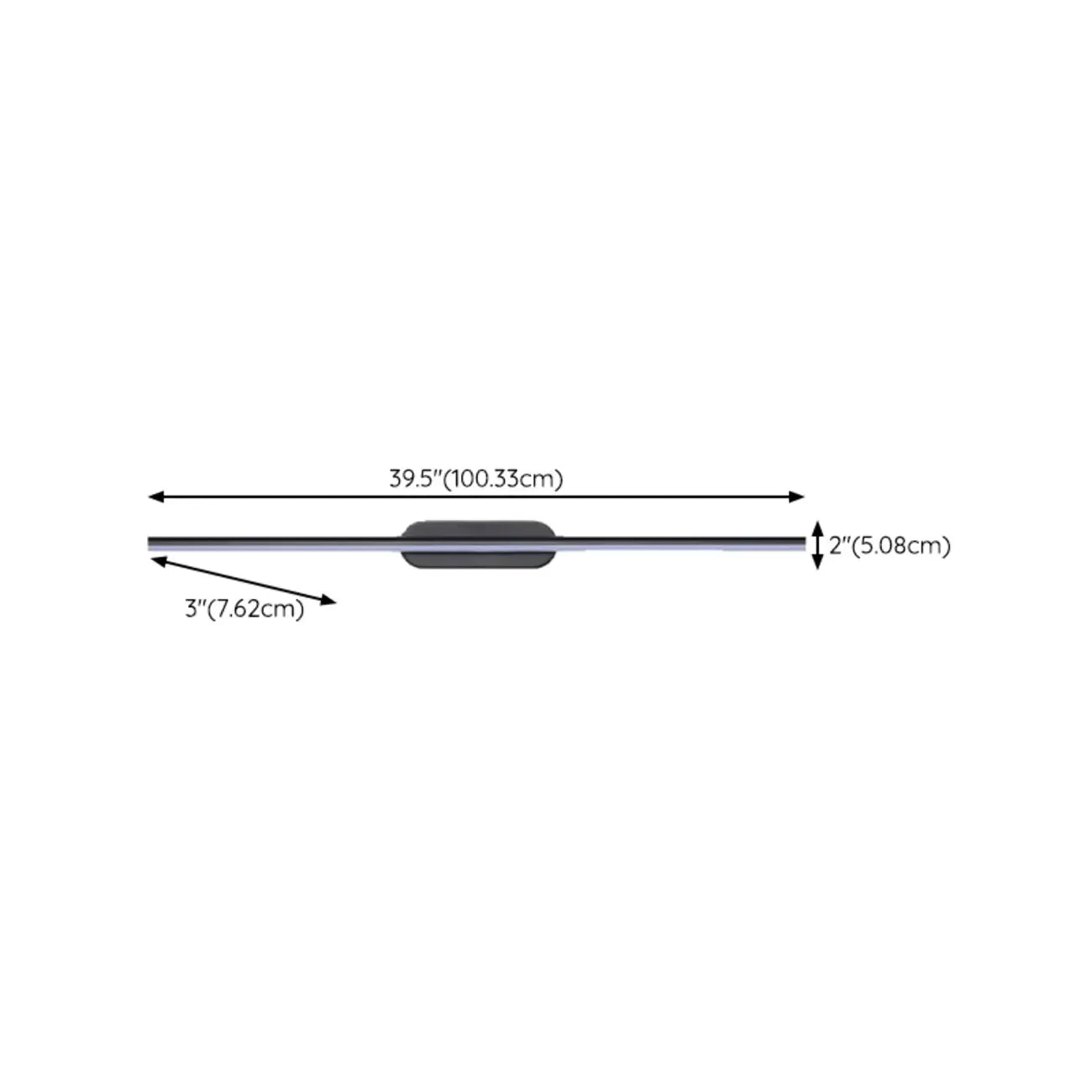 Luminaire de salle de bain LED minimaliste noir, fin et droit en métal, avec éclairage LED.