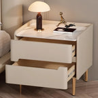 Table de chevet moderne avec plateau en marbre et tiroirs de rangement