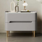 Table de chevet moderne avec plateau en marbre et tiroirs de rangement