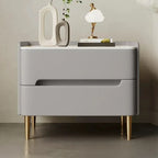 Table de chevet moderne avec plateau en marbre et tiroirs de rangement