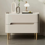 Table de chevet moderne avec plateau en marbre et tiroirs de rangement