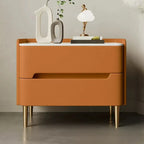 Table de chevet moderne avec plateau en marbre et tiroirs de rangement