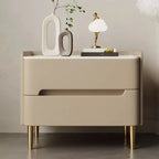 Table de chevet moderne avec plateau en marbre et tiroirs de rangement