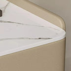Table de chevet moderne avec plateau en marbre et tiroirs de rangement