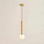 Lampadario a sospensione regolabile in legno e vetro con mappamondo