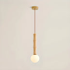 Lampadario a sospensione regolabile in legno e vetro con mappamondo