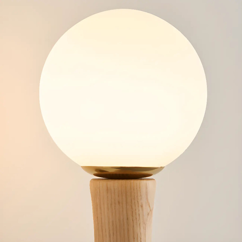 Lampadario a sospensione regolabile in legno e vetro con mappamondo