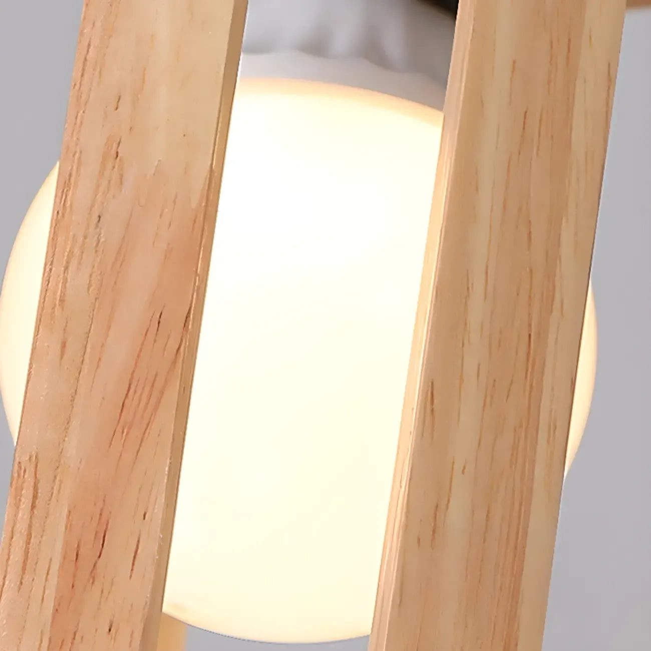Lampada a Sospensione in Legno Rustico a Cilindro Regolabile in Altezza