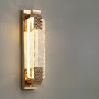 Applique murale LED rectangulaire glamour en cristal doré