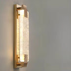 Applique murale LED rectangulaire glamour en cristal doré