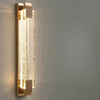 Applique murale LED rectangulaire glamour en cristal doré