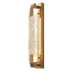 Applique murale LED rectangulaire glamour en cristal doré