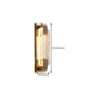 Applique murale LED rectangulaire glamour en cristal doré