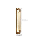 Applique murale LED rectangulaire glamour en cristal doré