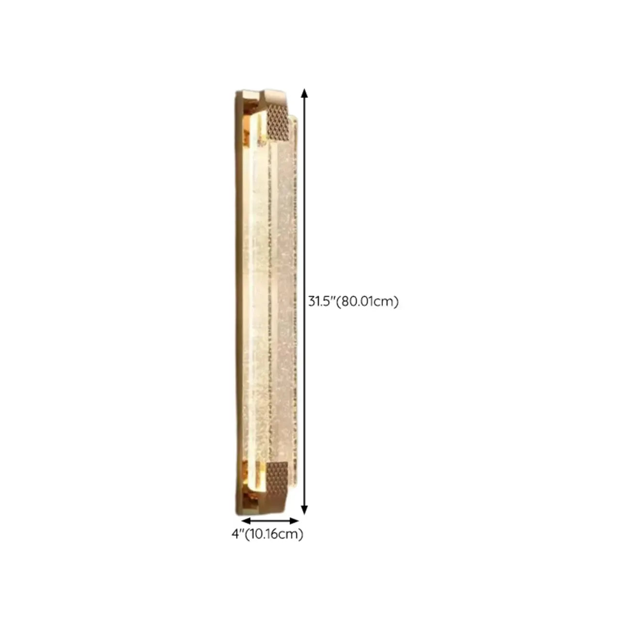 Applique murale LED rectangulaire glamour en cristal doré