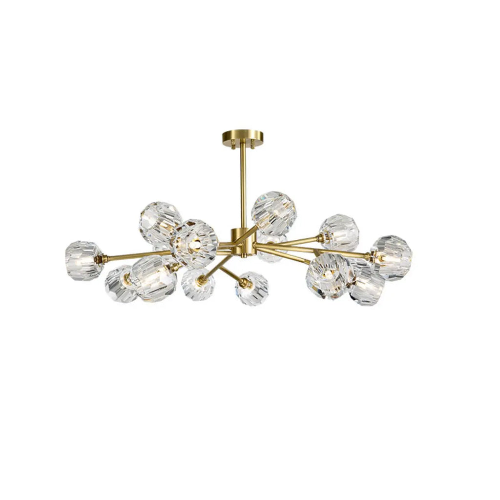 Lustre moderne Sputnik en cristal et globe doré