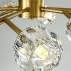 Lustre moderne Sputnik en cristal et globe doré