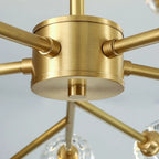 Lustre moderne Sputnik en cristal et globe doré
