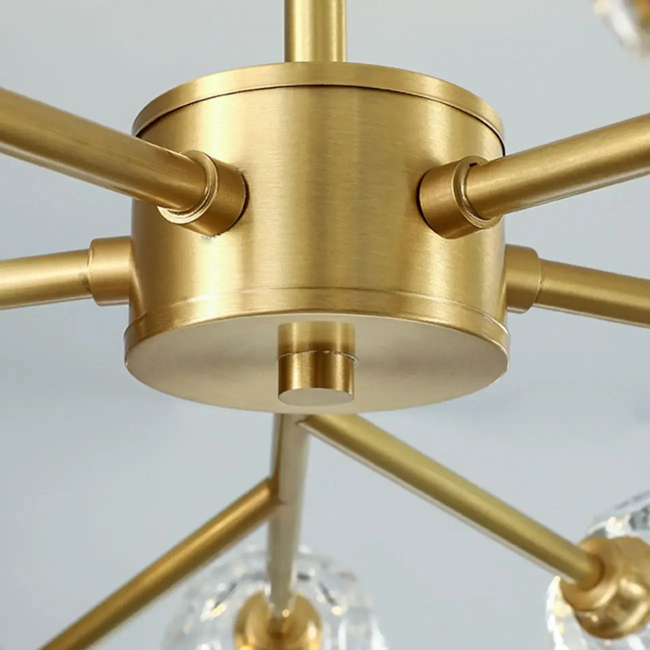 Lustre moderne Sputnik en cristal et globe doré