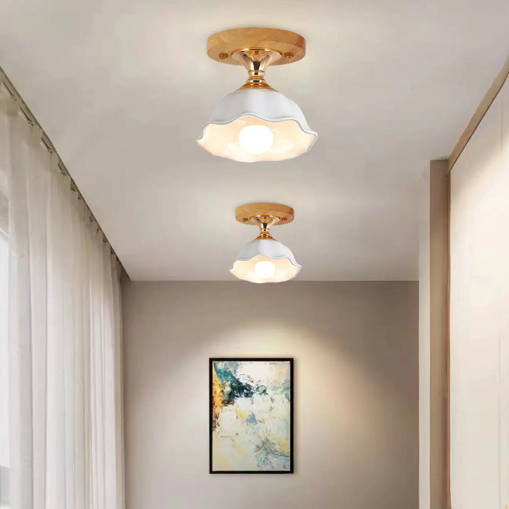 Plafonnier semi-encastré moderne en céramique à 5 spots pour la décoration de couloir