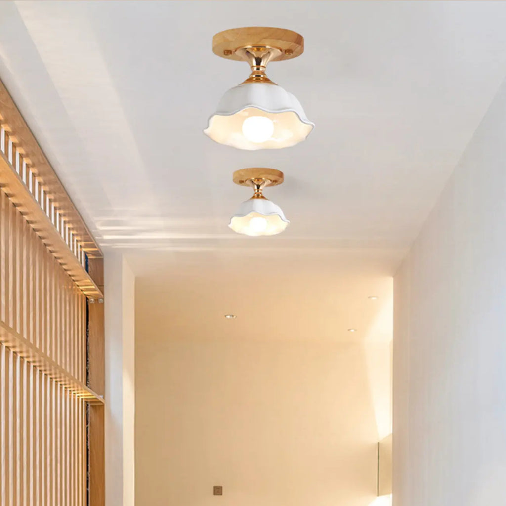 Plafonnier semi-encastré moderne en céramique à 5 spots pour la décoration de couloir