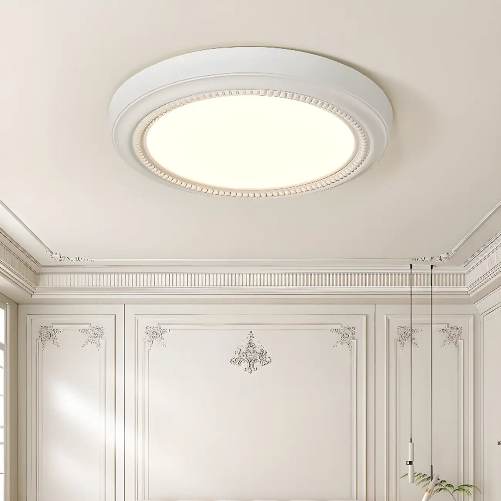 Plafonnier LED rond blanc élégant à intensité variable, encastré