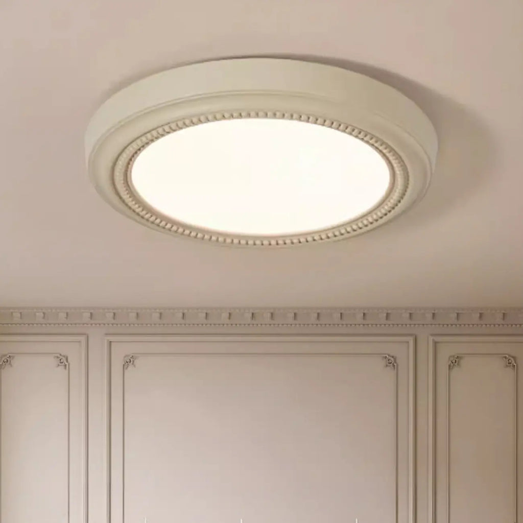 Plafonnier LED rond blanc élégant à intensité variable, encastré
