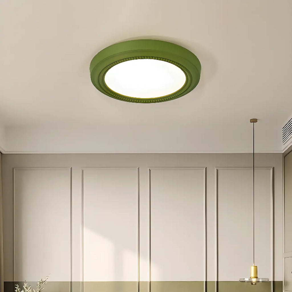 Plafonnier LED rond blanc élégant à intensité variable, encastré