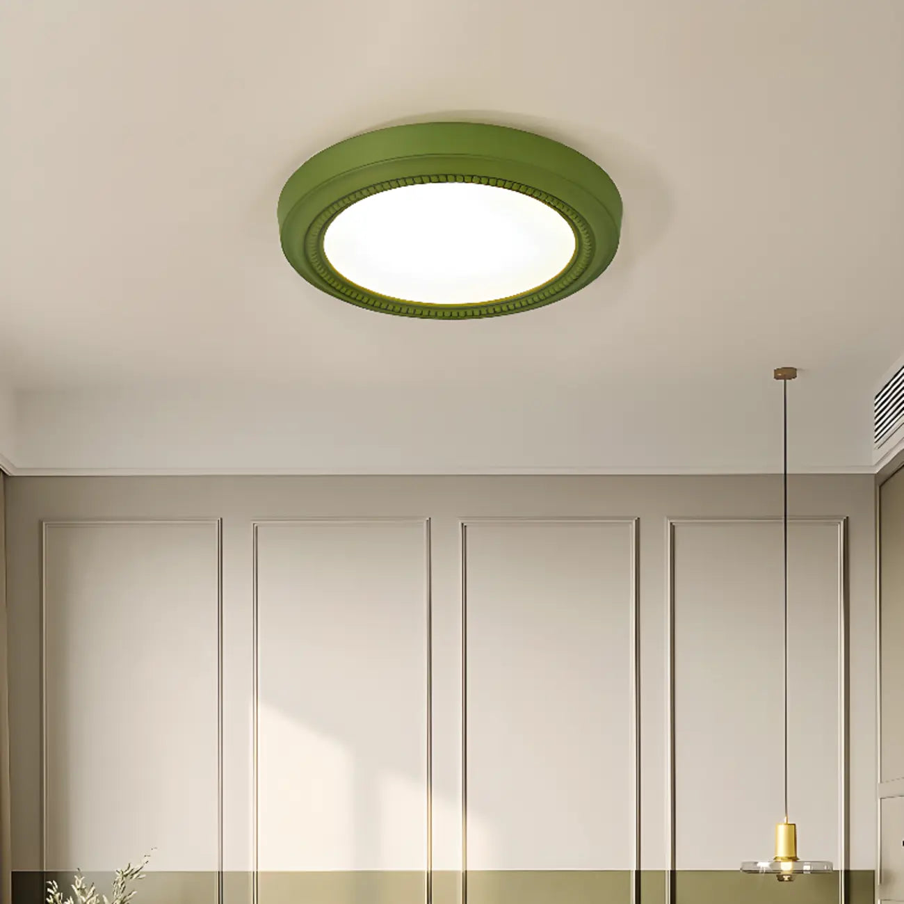 Plafonnier LED rond blanc élégant à intensité variable, encastré