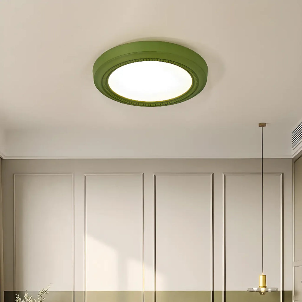 Plafonnier LED rond blanc élégant à intensité variable, encastré