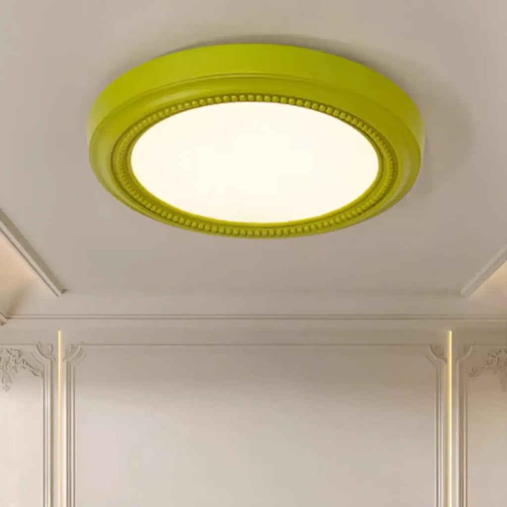 Plafonnier LED rond blanc élégant à intensité variable, encastré