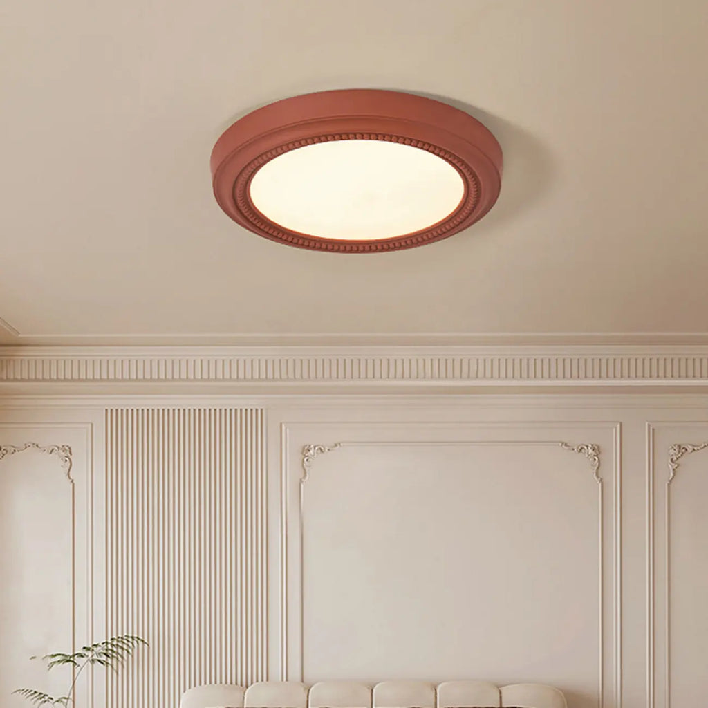 Plafonnier LED rond blanc élégant à intensité variable, encastré