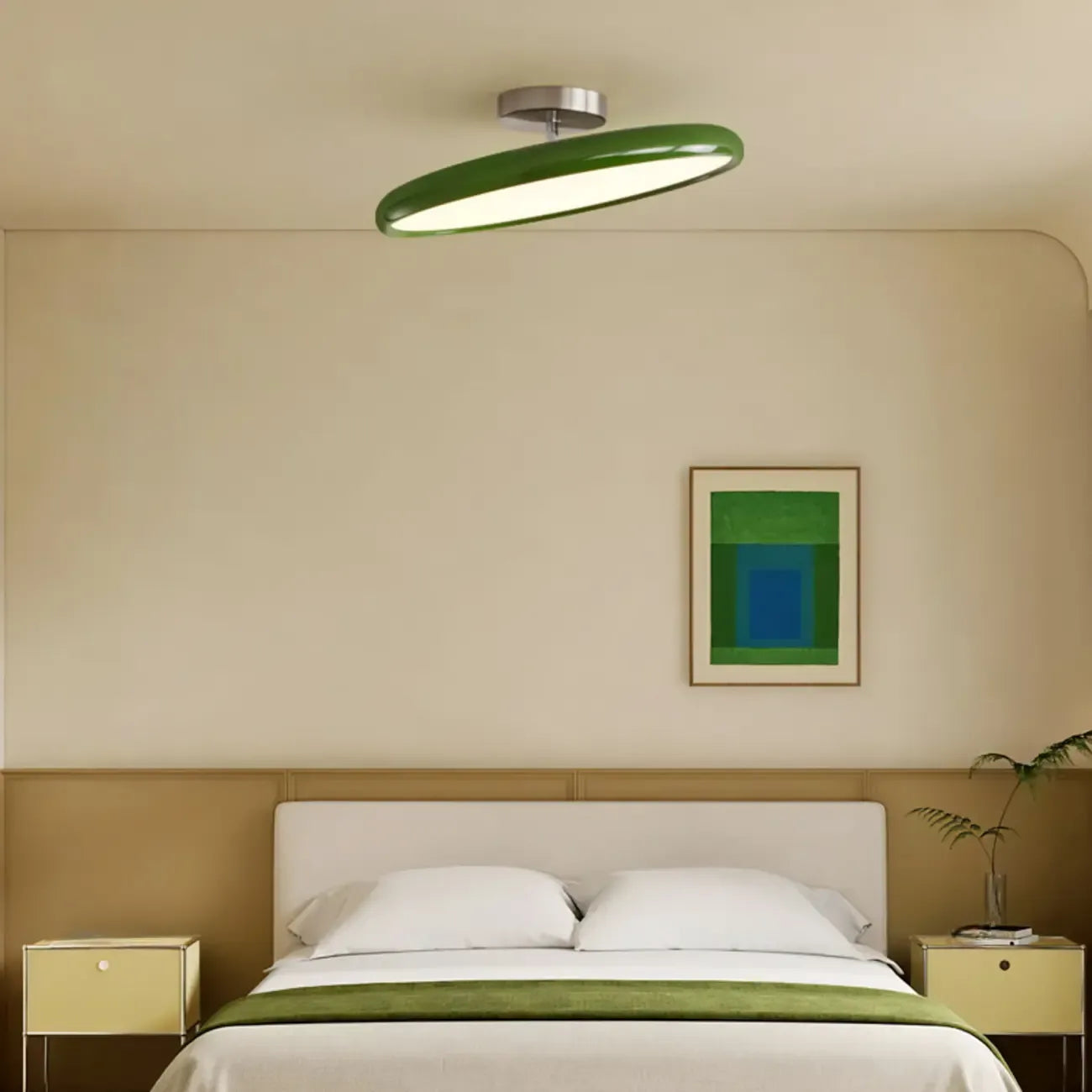 Plafonnier semi-encastré circulaire moderne à LED à intensité variable