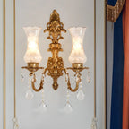 Applique murale de luxe en cristal doré