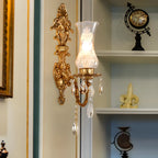 Applique murale de luxe en cristal doré