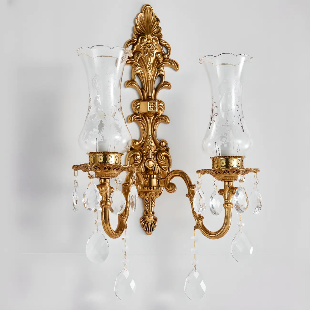 Applique murale de luxe en cristal doré