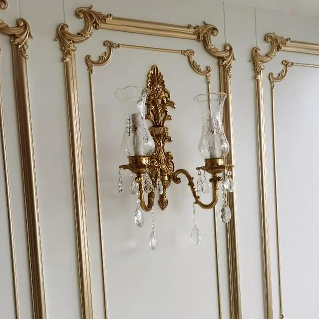 Applique murale de luxe en cristal doré