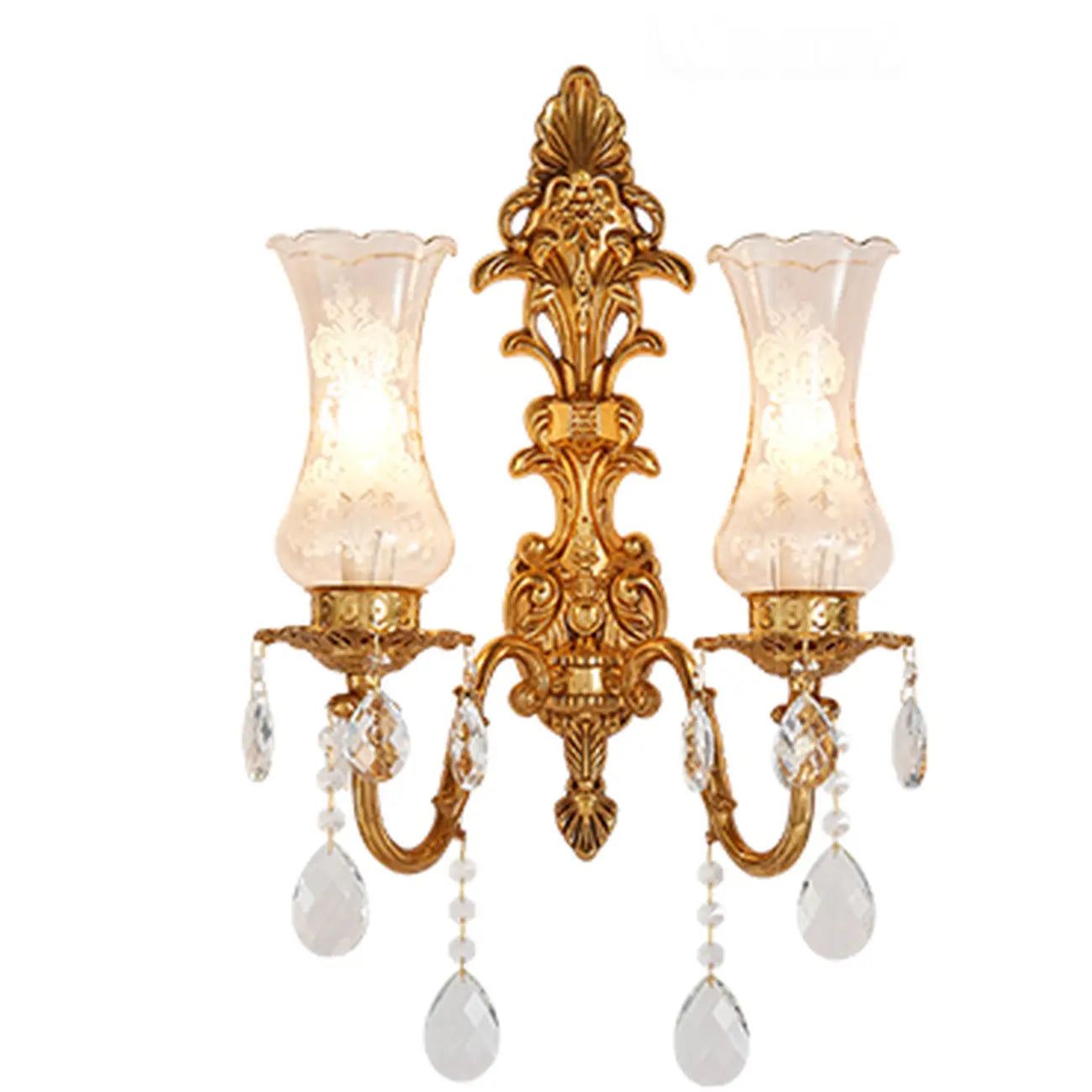 Applique murale de luxe en cristal doré