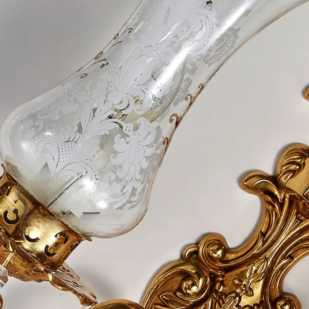 Applique murale de luxe en cristal doré