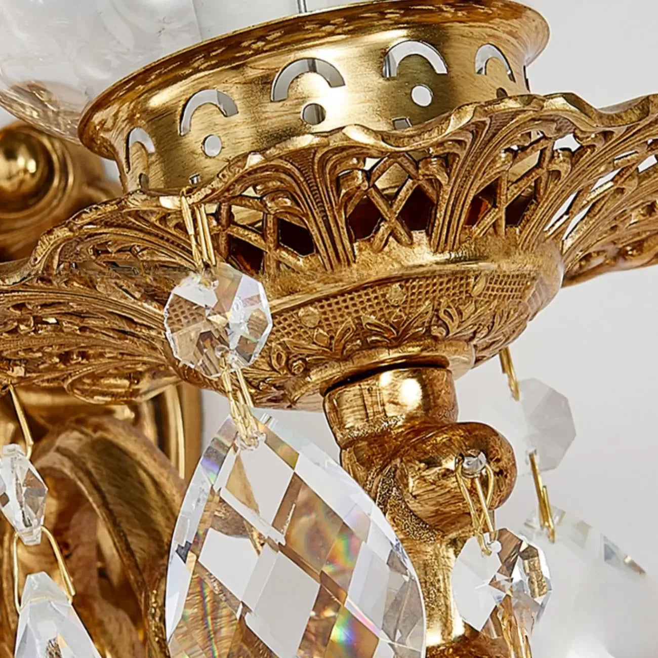 Applique murale de luxe en cristal doré