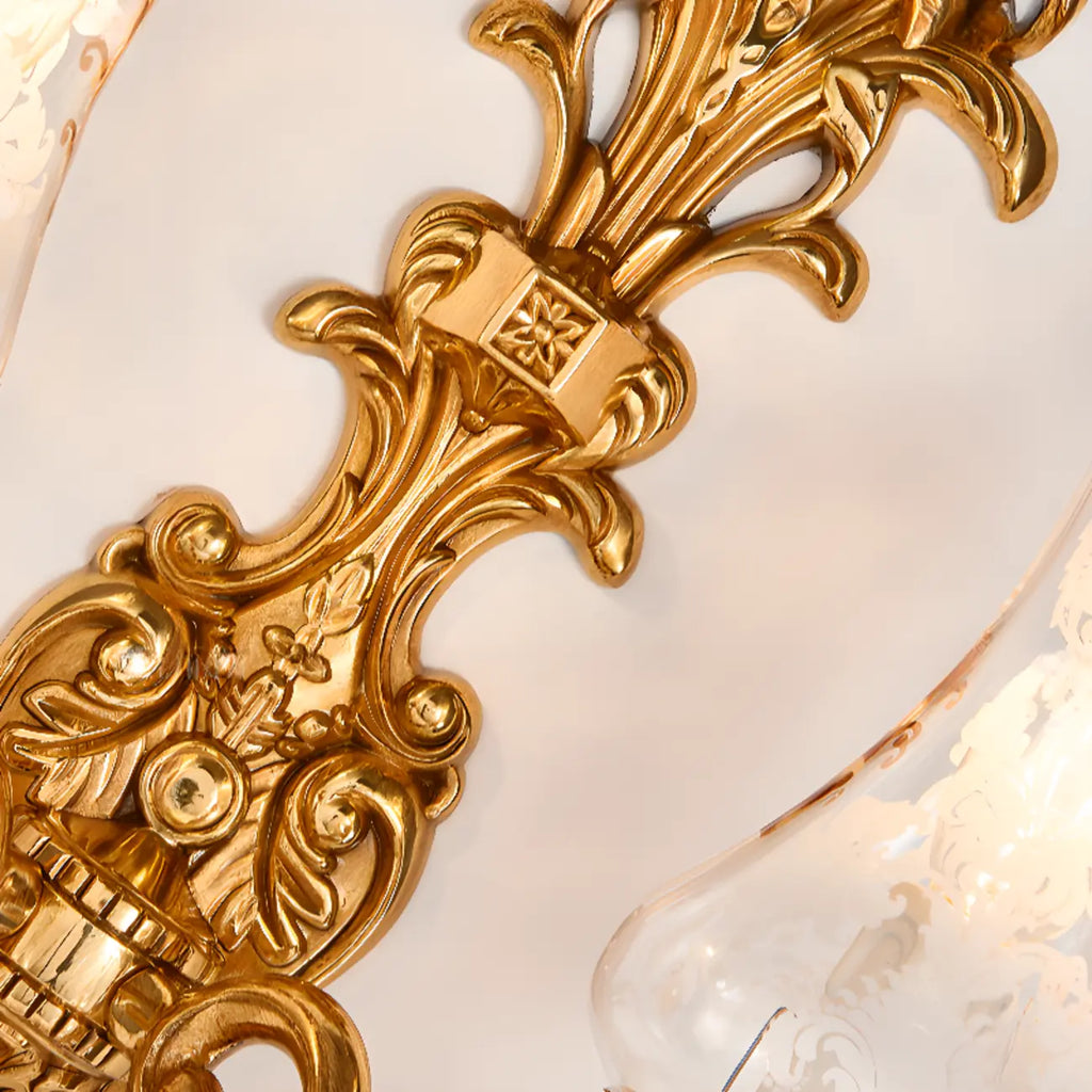 Applique murale de luxe en cristal doré