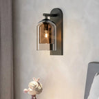 Applique murale d'ambiance en verre à double abat-jour et à une lumière