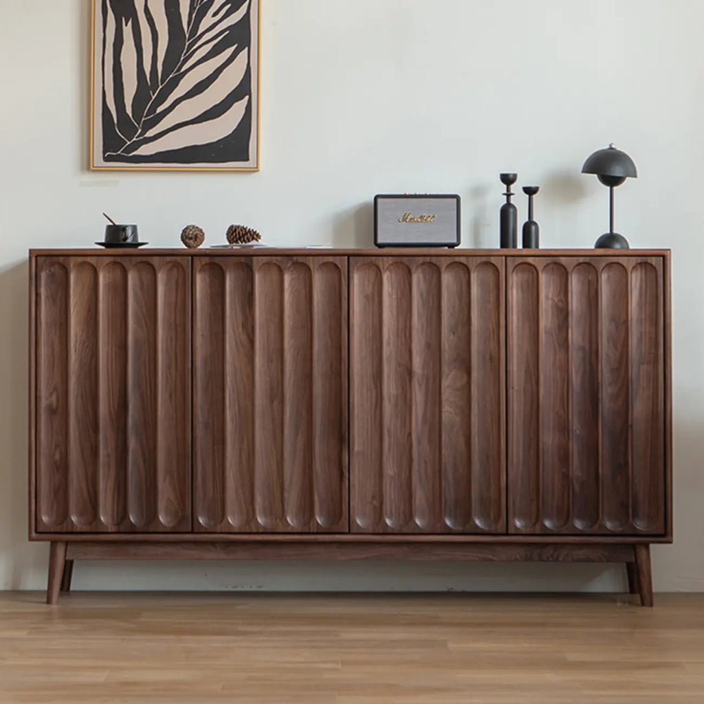 Armoire de rangement moderne à étagères réglables en bois brun, grande taille